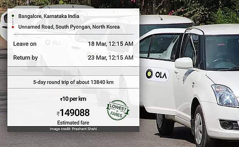 Bengaluru student books Ola to North Korea for 1.4 lakh