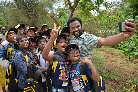 Mohan Prasath with the child ambassadors | Sunish Surendran