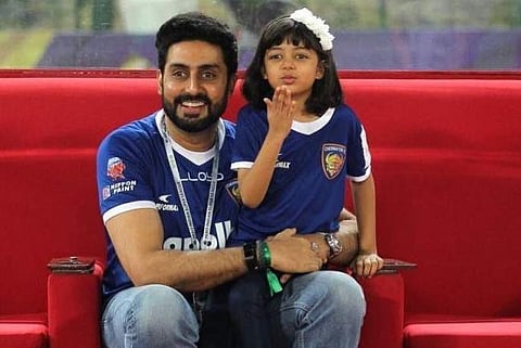 Abhishek Bachchan and Aaradhya Bachchan