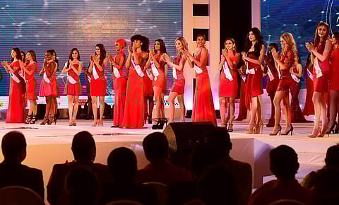 Models from all over the world get ready to walk the ramp at Indulge Miss Glam World 2018.