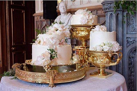The stunning lemon and elderflower wedding cake served at Prince Harry and Meghan Markle’s reception.