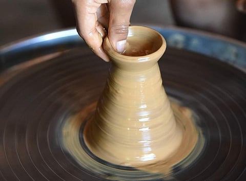 Wheel pottery