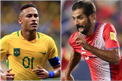 Neymar and Celso Borges Brazil vs Costa Rica 2018 World Cup