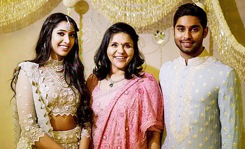 The couple with Sangita Reddy