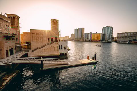 View of the Dubai Creek with Al Seef Hotel by Jumeirah in sight