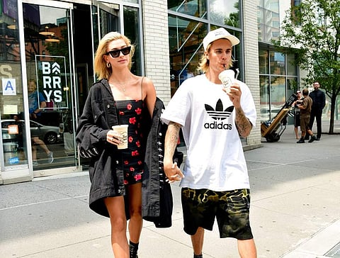 Hailey-Baldwin-Black-Floral-Dress-Justin-Bieber