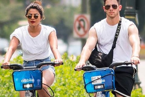 Priyanka Chopra goes cycling with Nick Jonas