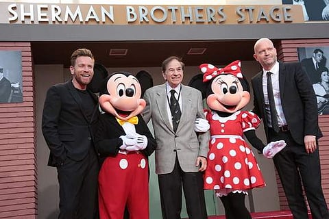 Ewan McGregor, Mickey Mouse, Richard M Sherman and Minnie Mouse