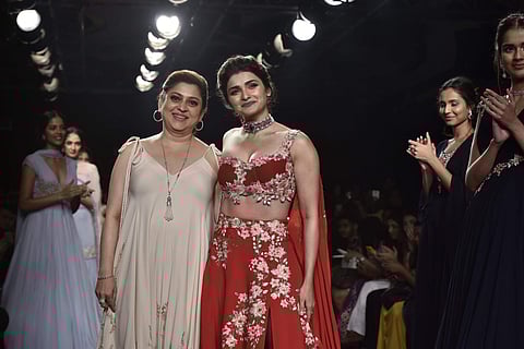 Prachi Desai turned showstopper for Julie by Julie Shah at Lakme Fashion Week Winter/Festive 2018.