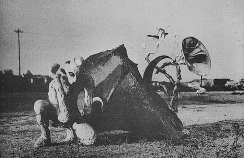 K P Krishnakumar, Boy Listening, 1985. Painted cloth, fiberglass, plaster