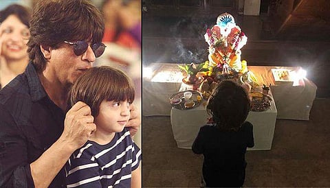 Shah Rukh Khan has the best response to trollers who criticised the photo of  AbRam Khan worshipping Lord Ganesha