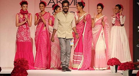 Designer Soumitra Mondal showcasing his collection