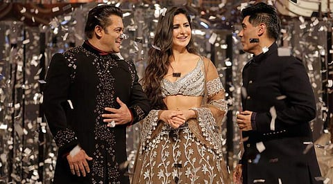 Designer Manish Malhotra with his show stoppers, actors Salman Khan and Katrina Kaif