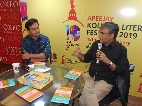 Novelist Saikat Majumdar with author Amit Chaudhuri