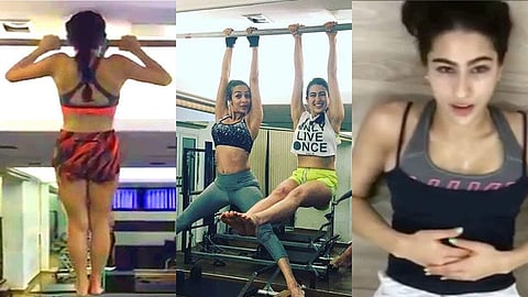 Malaika Arora and Sara Ali Khan at the gym