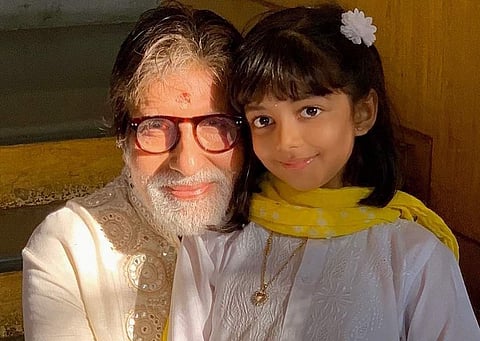 'Dadaji' Big B with Aaradhya (Photo: IANS)