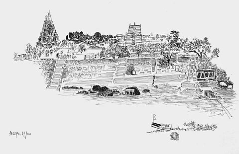 A view of Hampi (Illustration by Jaideep Sen)