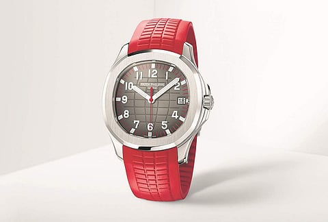 Patek Aquanaut Red edition: Introduced at the Watch Art Grand Exhibition in Singapore, the Ref. 5167A-012 Aquanaut in steel comes in a 500-piece limited edition series. Price on request.