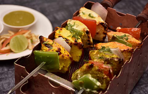 Chaar ranga paneer tikka