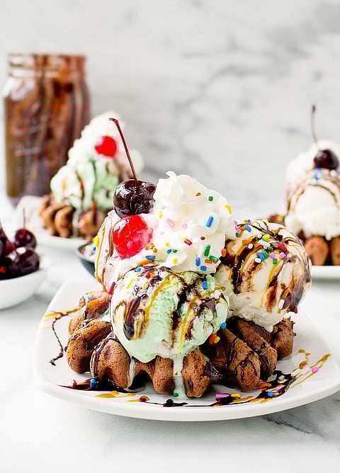 An ice-cream sundae