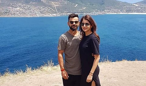 Kohli in a holiday mood after taking a break from the Bangladesh T20Is with his wife, Anushka Sharma