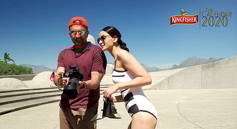 Celebrity photographer Atul Kasbekar with a model