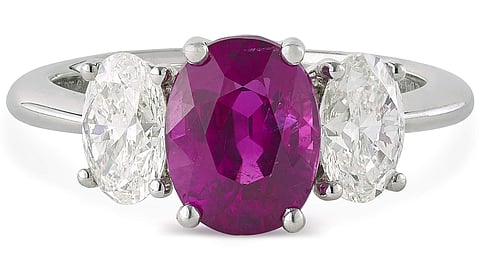 Burmese Ruby and Diamond Ring, Estimate INR 48 - 55 Lakh (USD 68,575 - 78,575)