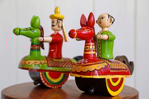 Channapatna Toys traditionally known as Keel Kudure from Karnataka