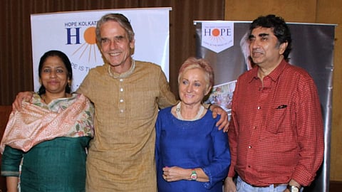 Jeremy Irons with the team of The Hope Foundation
