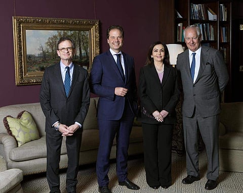 Nita Ambani with Daniel Brodsky, Daniel Weiss and Max Hollein (Photo: IANS)