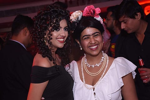 Host Mariam Zaki welcomed Avni with a warm hug at her Halloween party