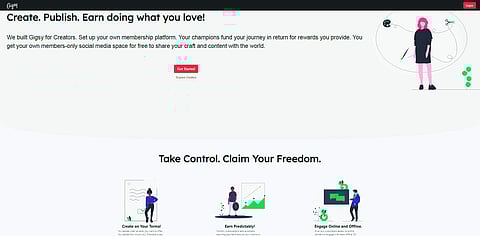 A screenshot of the Gigsy app