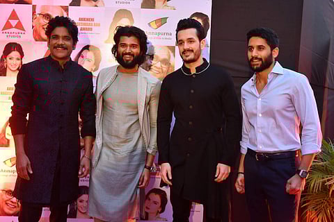 Vijay Devarakonda with Nagarjuna, Naga Chaitanya and Akhil Akkineni