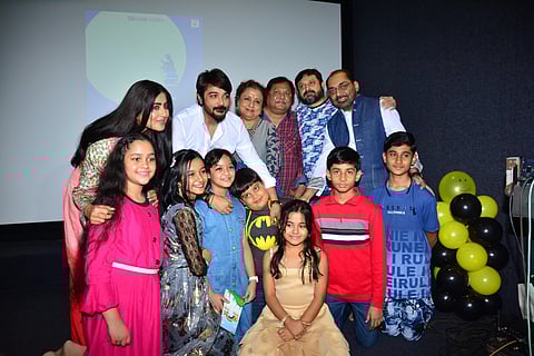 Prosenjit Chatterjee with the cast and crew of Junior Pandit