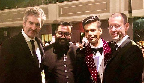 Karan Johar and Anurag Kashyap with David Benioff and D. B Weiss