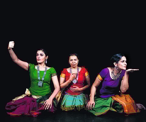 (L-R): Aarabi Veeraraghavan, Sunandha Raghunathan  and Akhila Ramnarayan in What She Said