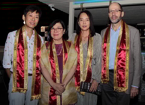 Delegates from the Thailand and Korean consulates pose after their felicitation