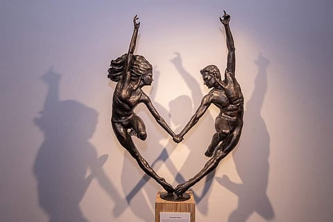 A scene from the opening evening of Caesura/Continuum, solo show by Raj Shahani at Jehangir Art Gallery, Mumbai.