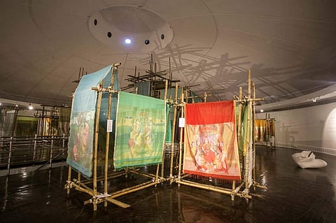 Paintings of Raja Ravi Varma weaved into 33 saris by Gaurang Shah, ready for exhibition worldwide