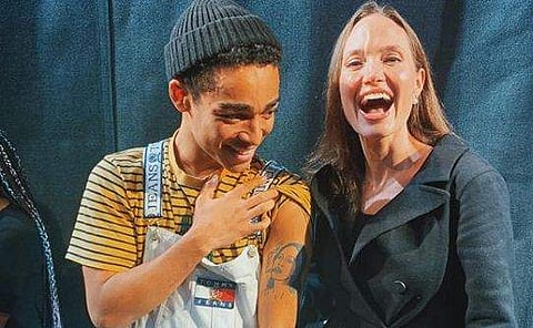 Angelina Jolie with superfan