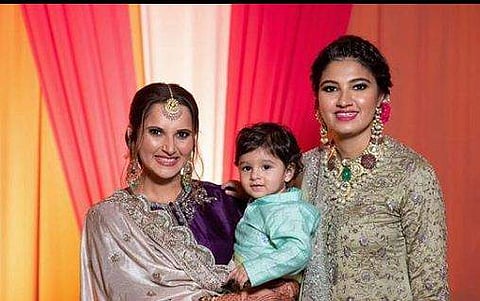 Sania Mirza with son and sister Anam