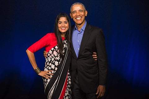 Anisha with Barack Obama (Photo: IANS)