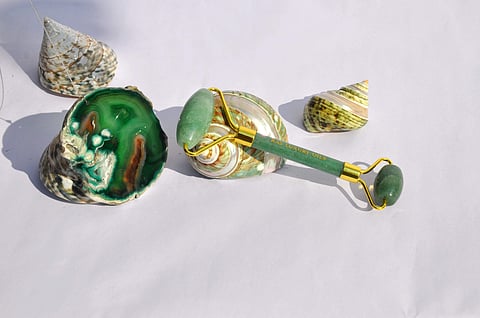 A jade roller by Ras Luxury Oils