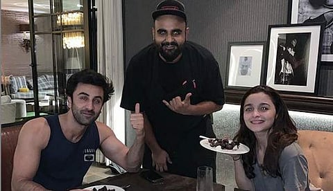 Ranbir Kapoor and Alia Bhatt with chef Harsh Dixit