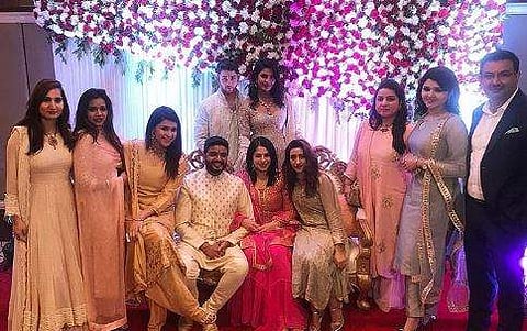 Priyanka and Nick with her family