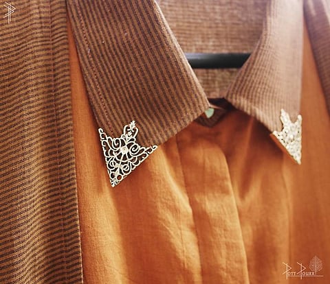 Jewelled collar shirt dress at Pott-Pourri