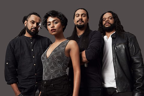 Arunaja with her band members Roop Thomas Philip, Vigneshkumar Venkatraman and Mayank Sharma