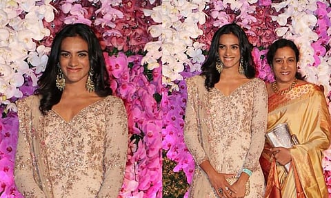 PV Sindhu with her mom