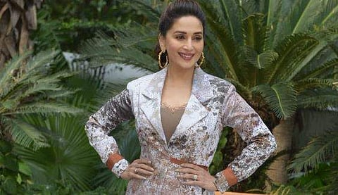 Madhuri Dixit in a pantsuit created by Sneha Arora