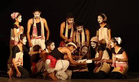 A mime performance by Assam team